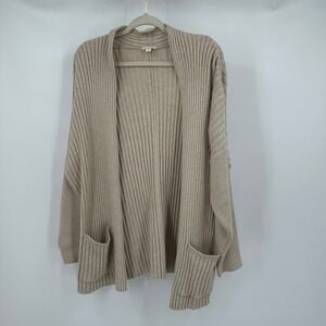 J Jill PureJill Womens Yak Wool Blend Cardigan Sz XL Ribbed Open Front Oversized